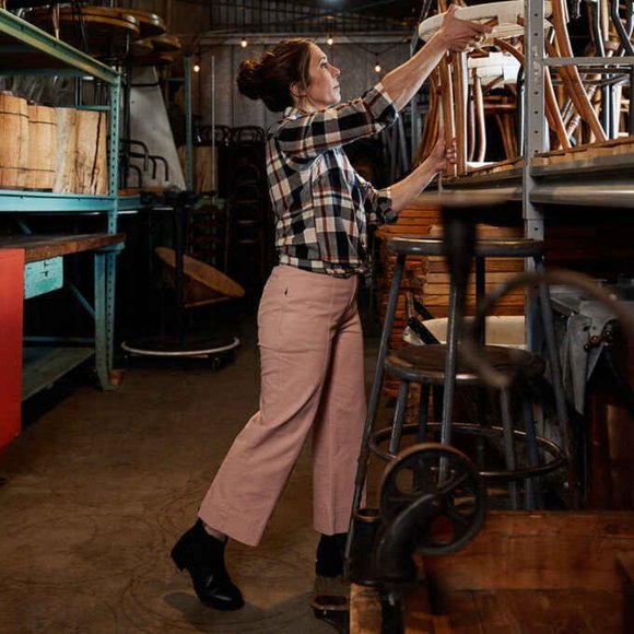 Pink Duluth Wide Leg Crop Pants - Picture 2 of 4